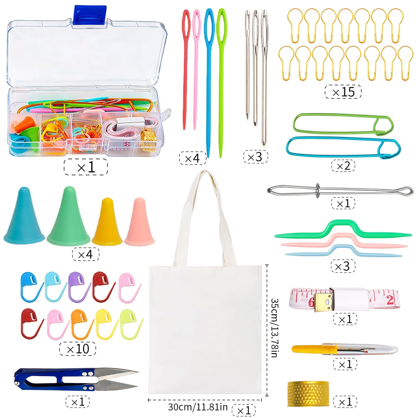 Bamboo Knitting Needles Set - 18 Pairs Wooden Knitting Needles for Beginners Complete Smooth Knitting Kit with Storage Bag (2.0-10.0mm) for Sweater Shawl Scarf DIY Craft