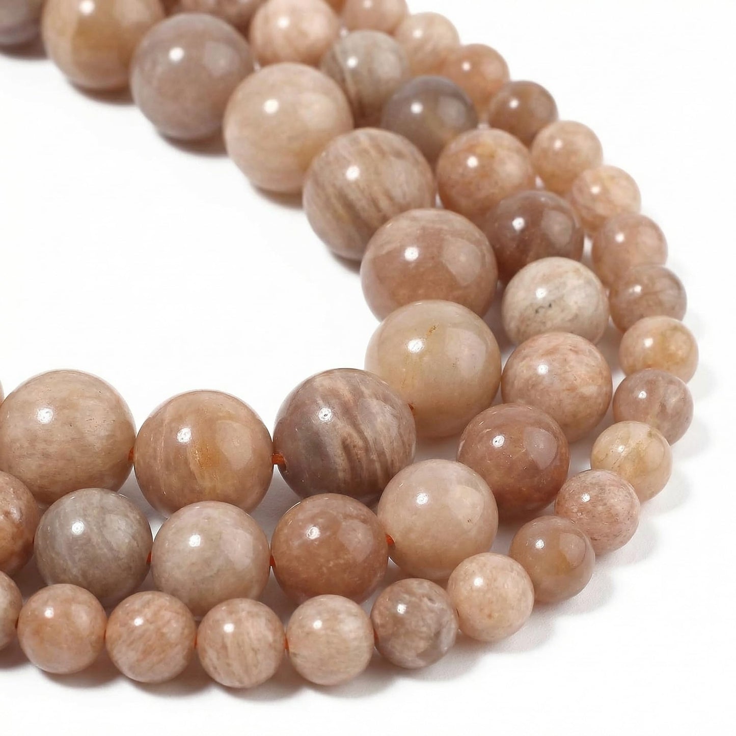 Yochus 45pcs Sunstone Beads，8mm Healing Power Natural Stone Round Loose Beads for Jewelry Making Earring Necklace DIY Crafts