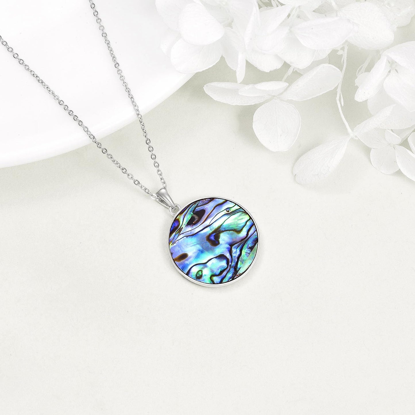 KQF Butterfly Necklace 925 Sterling Silver Filigree Butterfly Pendant Abalone Shell Jewelry Gift for Women Mom Daughter