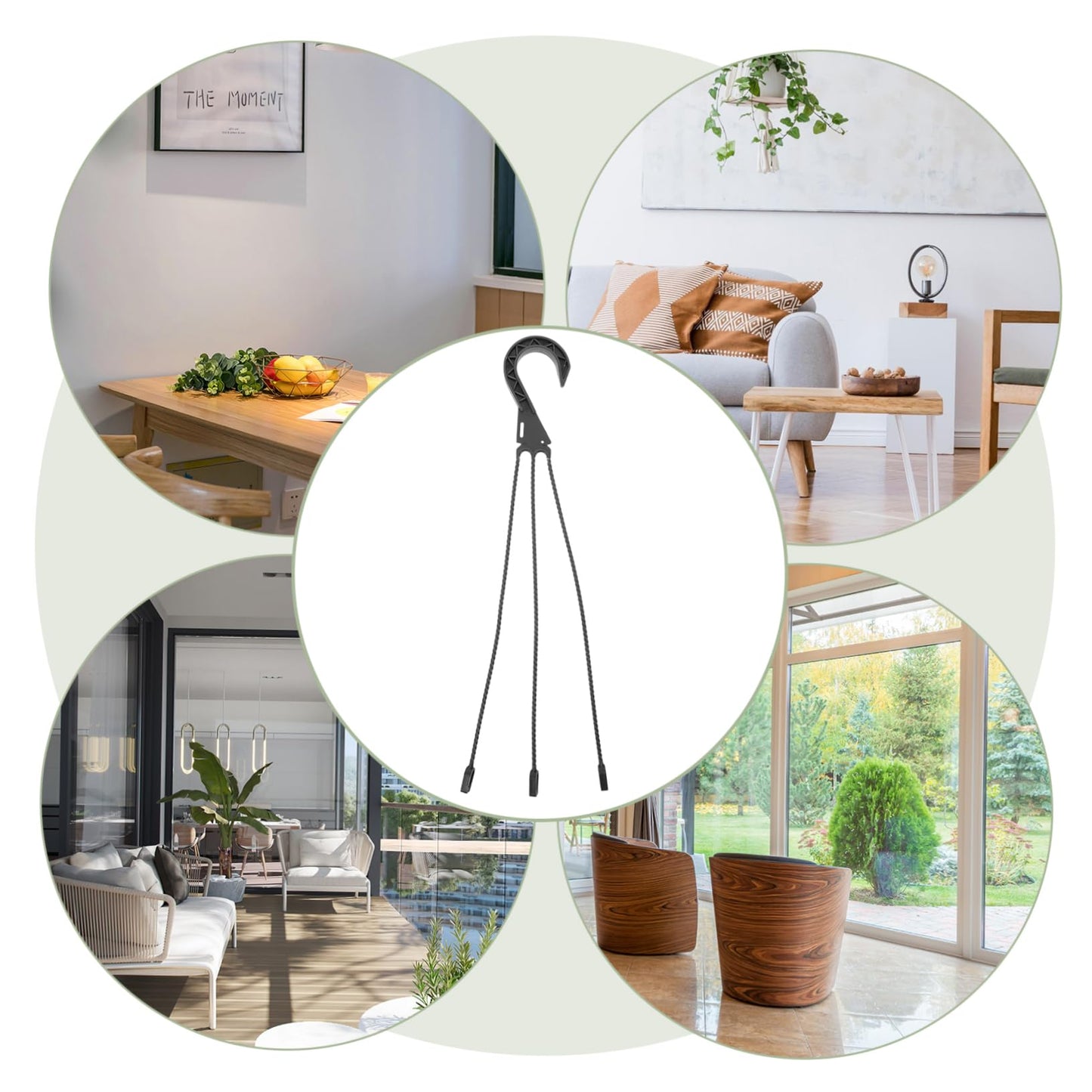 FONDOTIN Hanging Baskets for Plants 5 Pack Plant Hooks Flower Pot Hangers Easy Assembly Durable for Outdoor Use