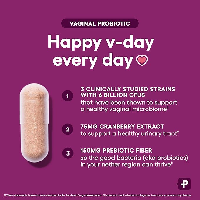 Physician's CHOICE Vaginal Probiotics for Women - pH Balance, Odor Control, Yeast Balance, Vaginal Flora & Feminine Health - 6B CFU with Organic Prebiotics and Cranberry Extract - 30 CT
