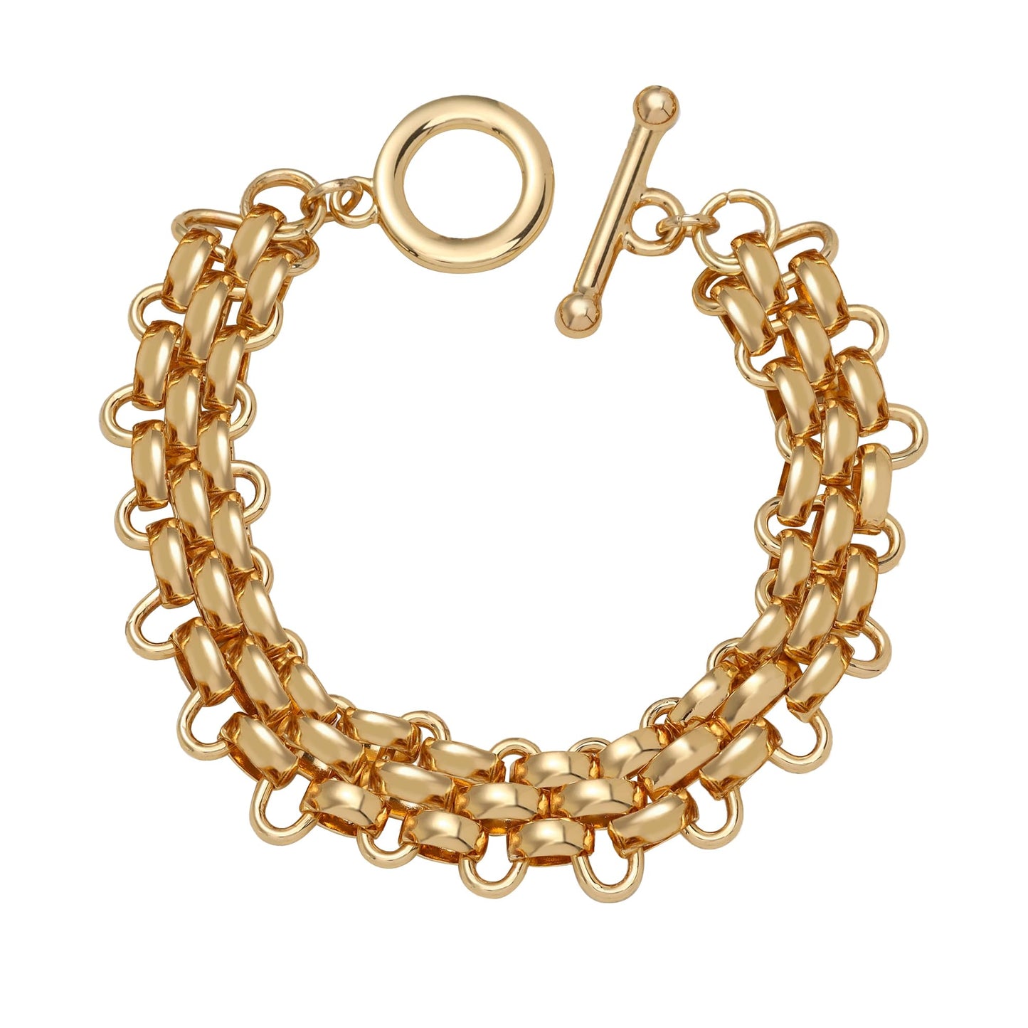 Ginyejly Gold Bracelets for Women 14K Gold Plated Cuff Bangles Non Tarnish Stackable Adjustable Trendy 2026 Holiday Jewelry Christmas Stocking Stuffer Gifts for Women(Gold Link Chain)