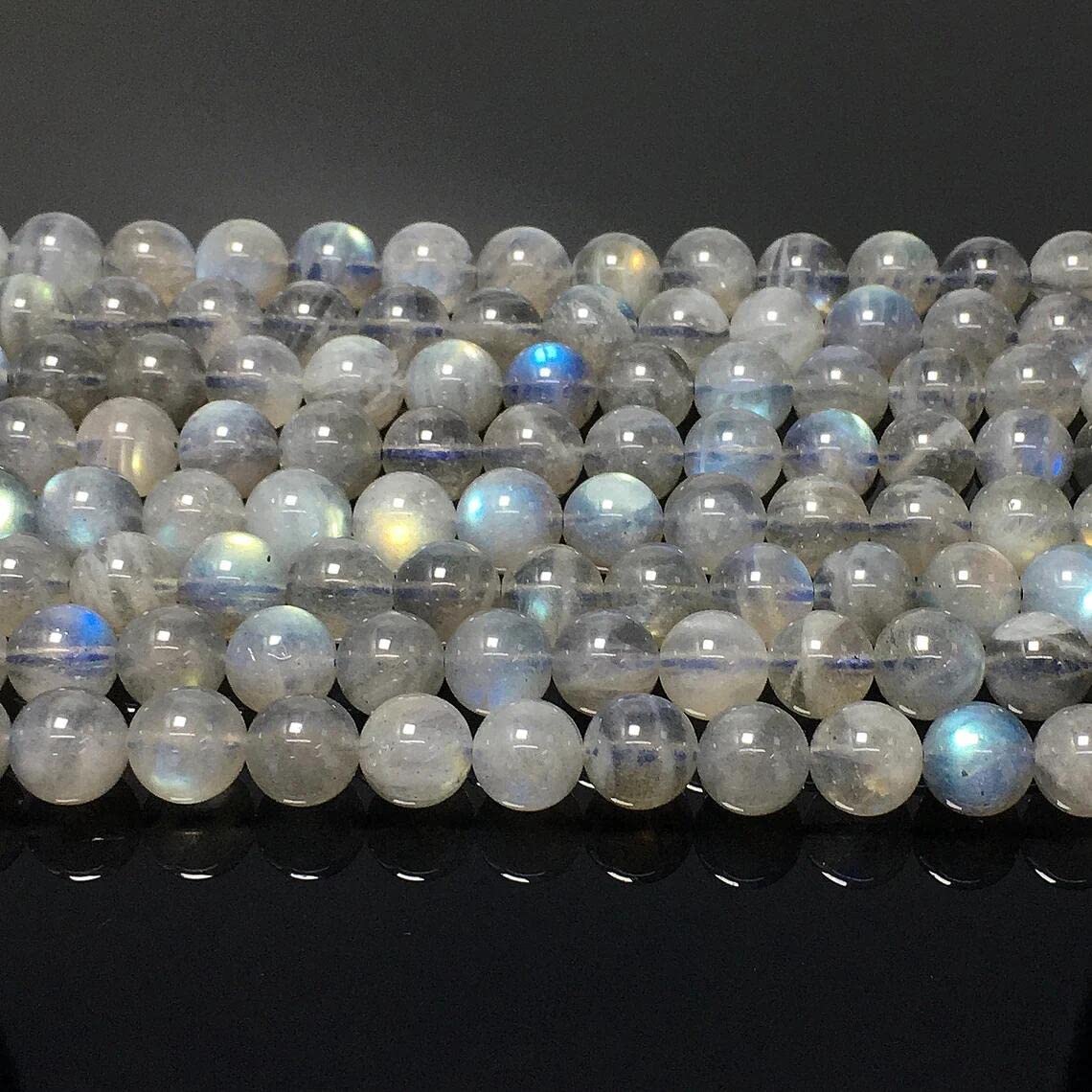 60pcs 6mm Labradorite Beads Natural Gemstone Beads Round Loose Beads for Jewelry Making