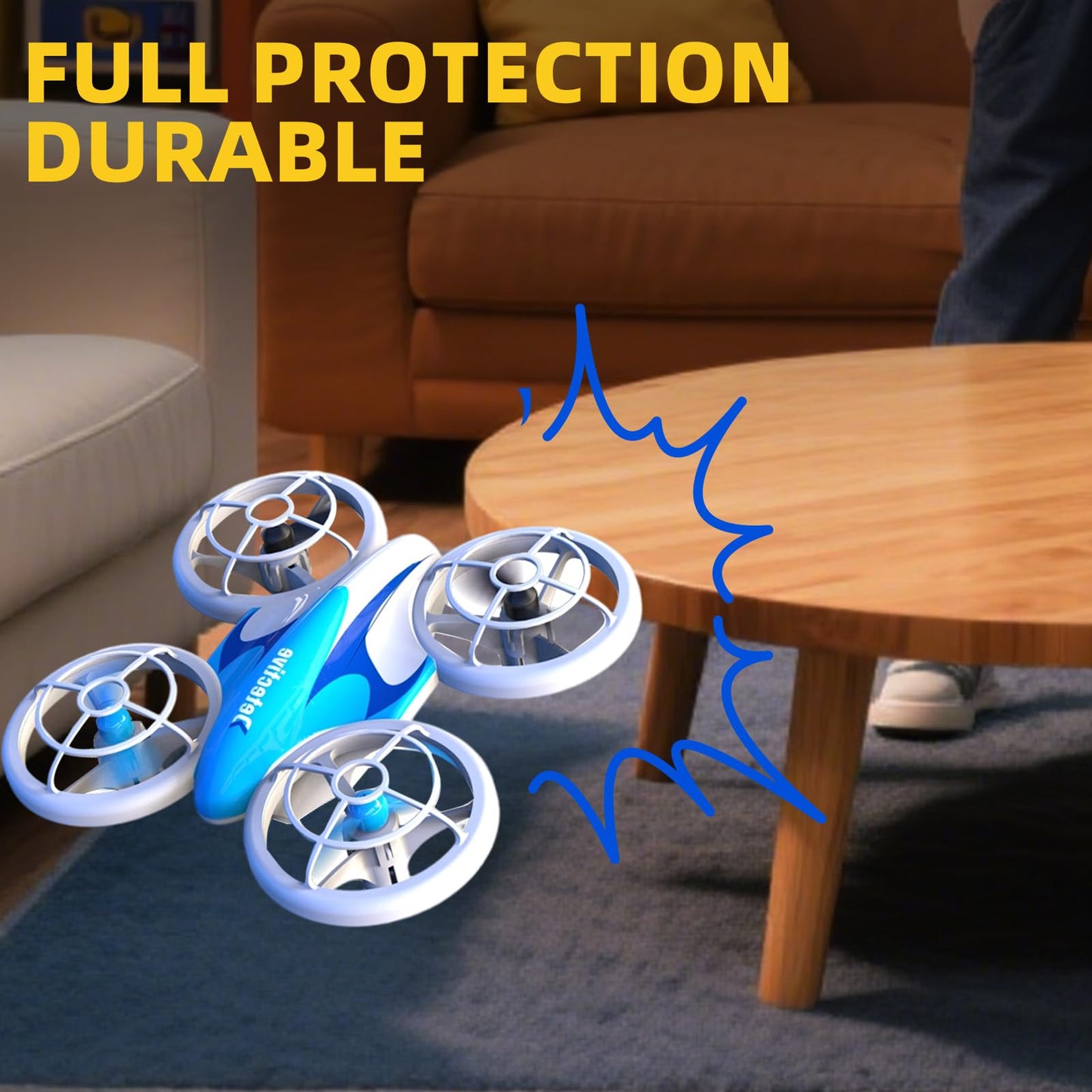 Mini Drone for Kids, Christmas Birthday Gifts for Boys Girls Beginners, Quadcopter Toy with LED Light, Propeller Full Protect, 360 Flips, 3 Batteries, Headless Mode, Remote Control