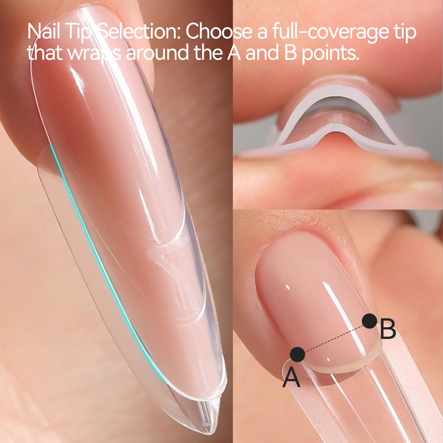 ESUOHYM 240 pcs Sandwich Dual Nail Forms Reusable Quick Nails Extension Mold for Builder Structure Poly Gel,15 Sizes Long Oval Bulider Forms with Almond Shape Guide Lines Nail Art Tools Salon Home