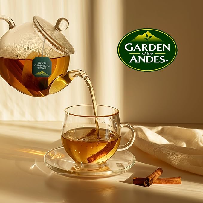 Garden of the Andes - Organic Ceylon Black Tea - 20 Tea Bags per Box, Pack of 6 (120 Tea Bags) - Estate-Grown Single-Origin - Robust Aromatic Flavor, Traceable Farm-to-Cup