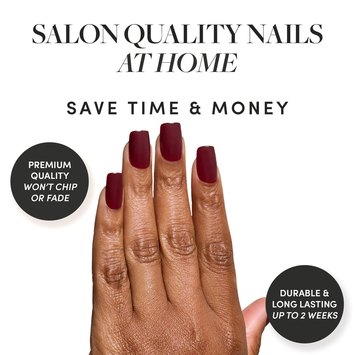 Glamnetic Press-On Nails Bundle - Magnetic Moscow, Burgundy Chrome & Cherry Mocha | Oval Fake Nails with a Cat-Eye Finish | Almond Fake Nails with a Metallic Chrome Finish | Dark Red Mediu