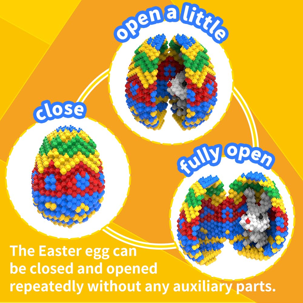 KADELE Easter Egg Building Animal Sets, Extremely Challenging STEM Building Blocks Decor for Adults Kids, Micro 3D Educational Toys for Boys Girls Ages 14 and Up 636 Pieces