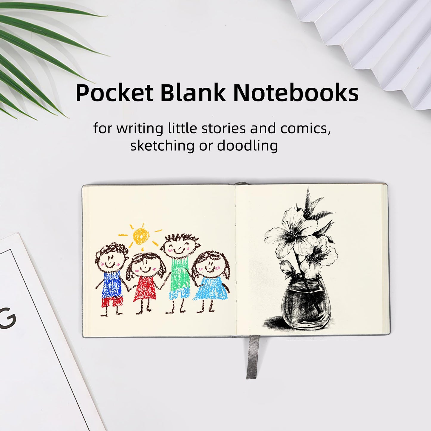 BOBO RABBIT 3 Pack Small Blank Journal Notebooks Pocket Size Unlined 100 GSM Paper Softcover Aesthetic Heart Mini Sketchbook Total 600 Pages No Line Plain Sketch book for Travelers Note Taking Journaling Drawing Sketching, 4"x4" Square