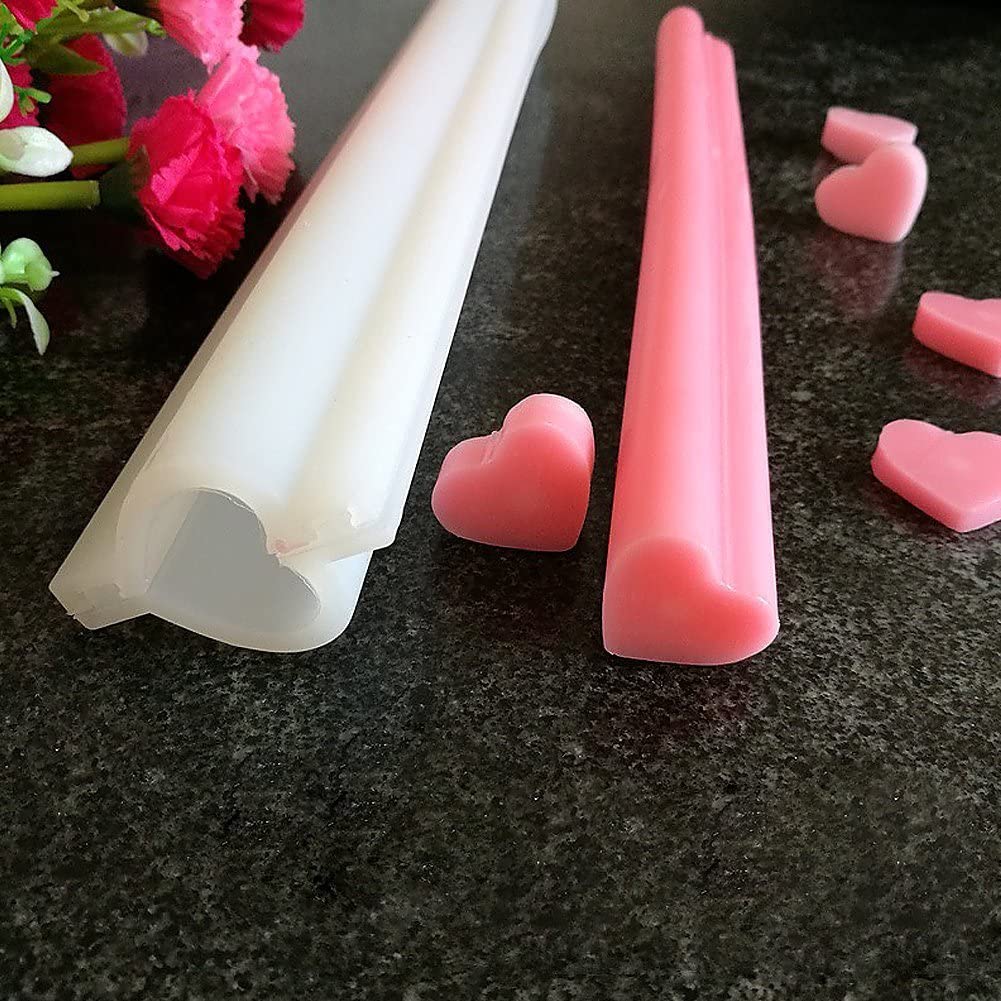 Joayuezo Silicone Soap Mold Long Tube Column Mould DIY Dessert Soap Candle Clay Craft Making Molds Pipe Tube Handmade Cake Mousse Baking Tool (Love)