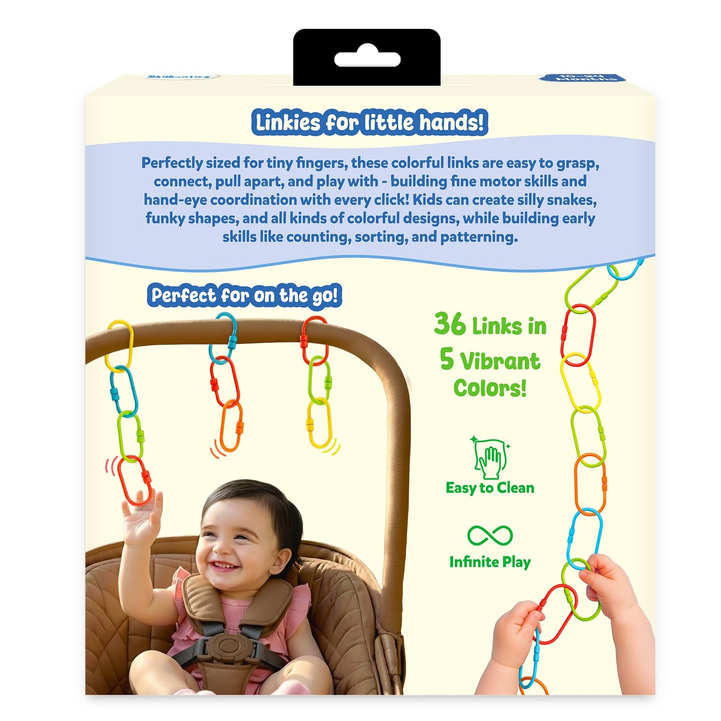 Skillmatics Connectable Learning Link Toy for Toddlers – Fun & Educational Snap-Together Activity, Bead Maze Toys for Babies, Fine Motor Skill, Early Learning, Gift for Ages 10–24 Months, 36 Links