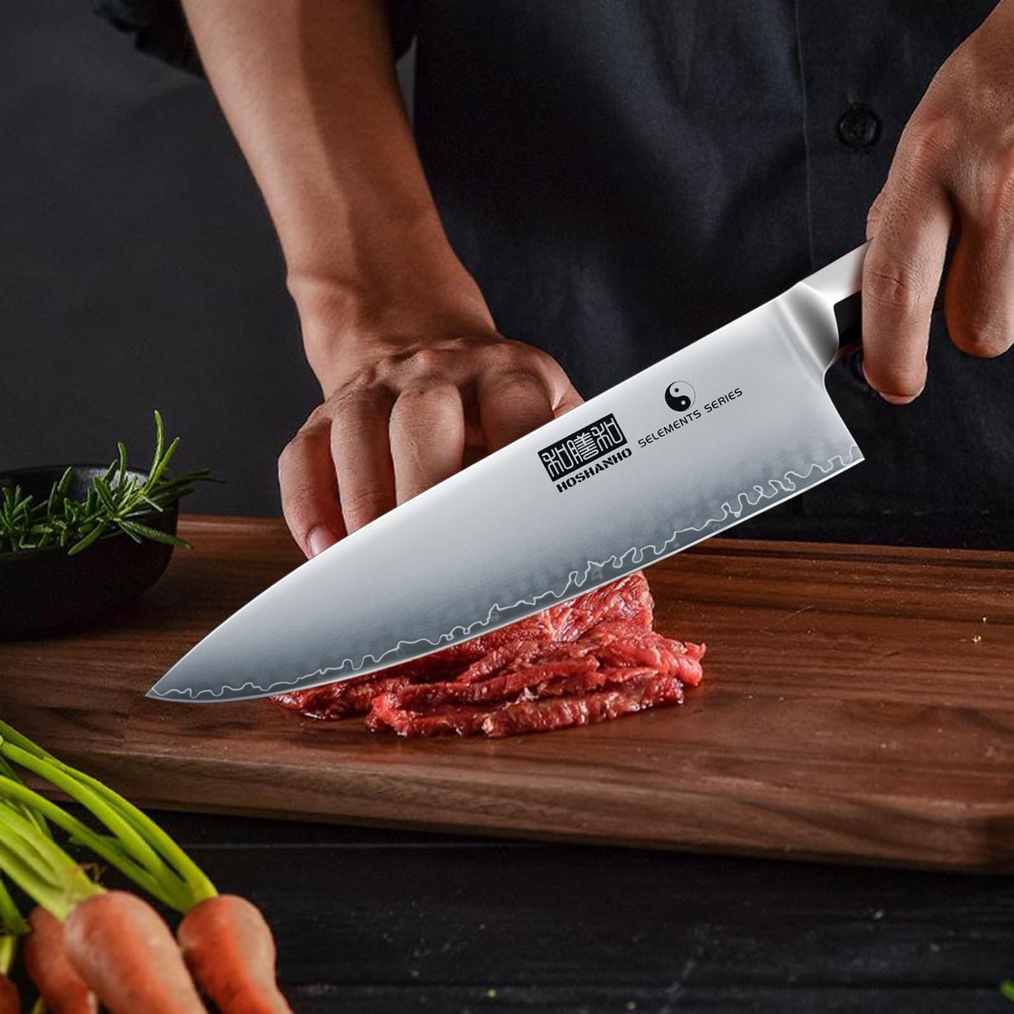 HOSHANHO 3 Pieces Knife Set, Ultra-Sharp Japanese Super Steel Kithen Knives Set, Professional Chef Knife Set with Ergonomic Wooden Handle & Gift Box