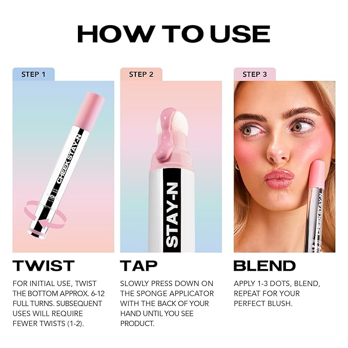 Sacheu Cheek STAY-N Liquid Blush for Cheeks — High Pigment, Buildable, Lightweight Cream Blush for Dewy & Radiant Flushed Cheeks — Long-lasting & Cruelty Free, I'm Flirty
