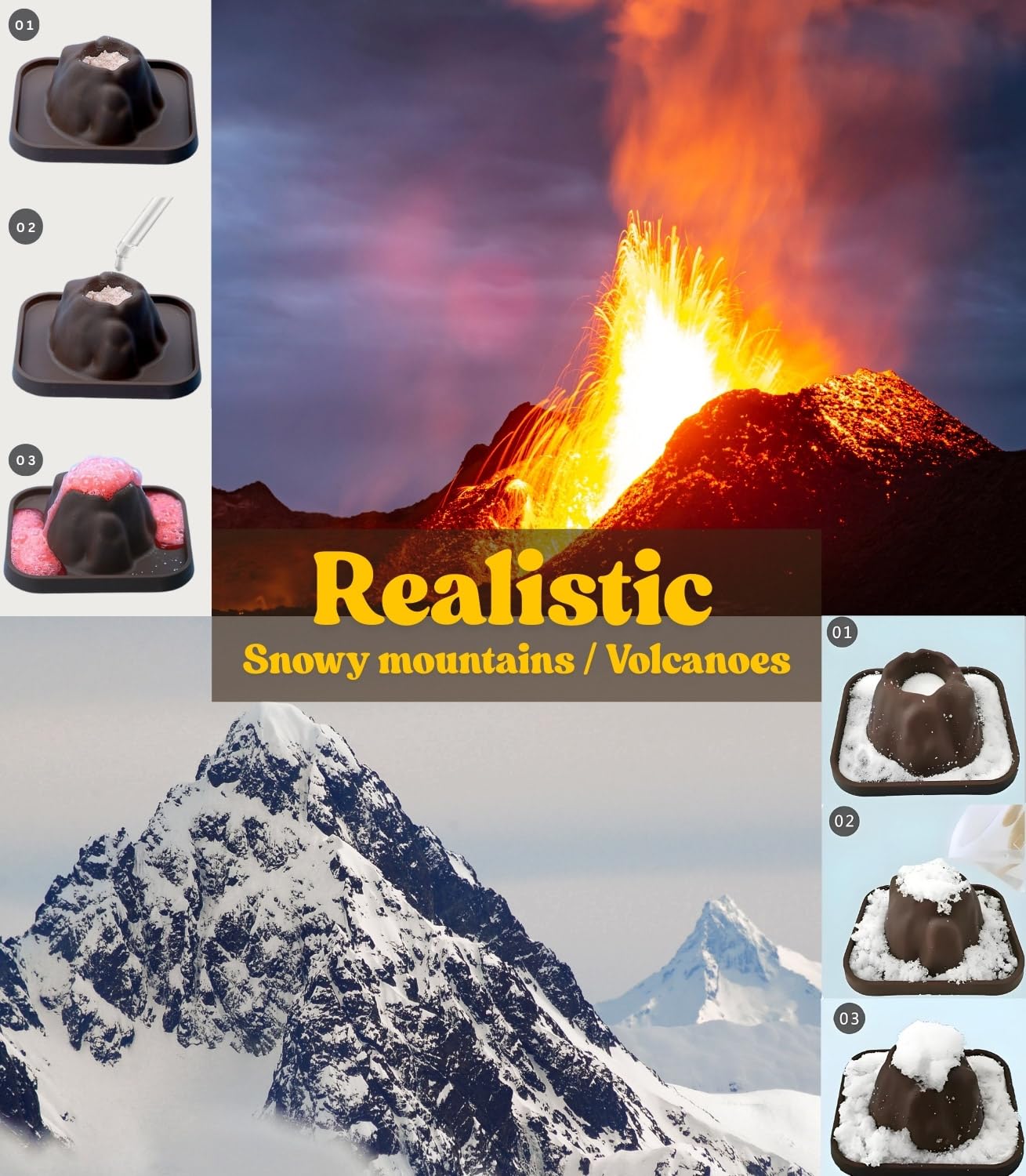 JINKEYULV 20 Pcs Volcano Science Kit - DIY Demonstration Model & Fairy Garden Decoration Valentines Classroom Gifts