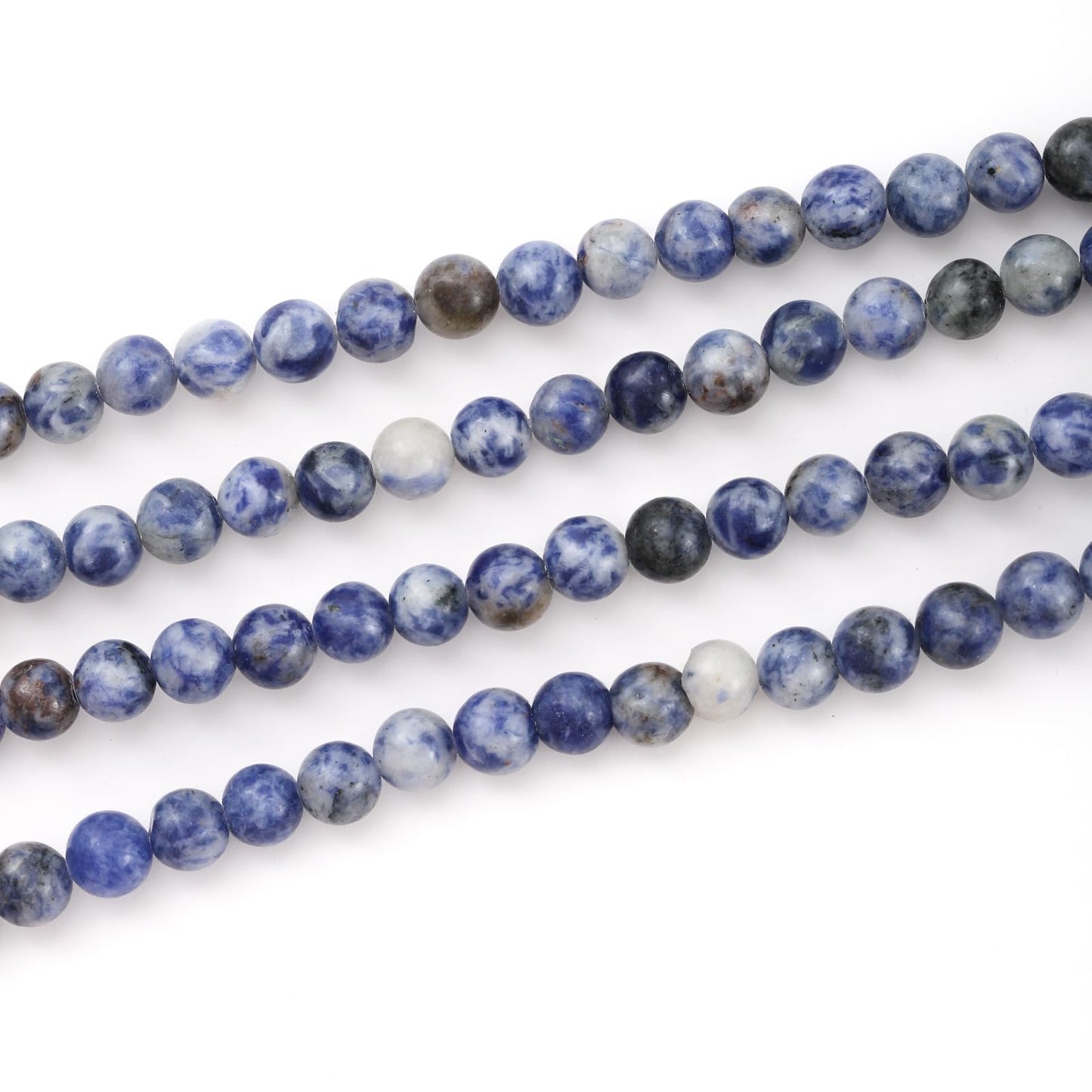 10mm 38pcs DIY Natural White Sodalite Stone Beads Round Healing Crystal Gemstone Loose Beads for Jewelry Making Handmade Bracelet Necklace