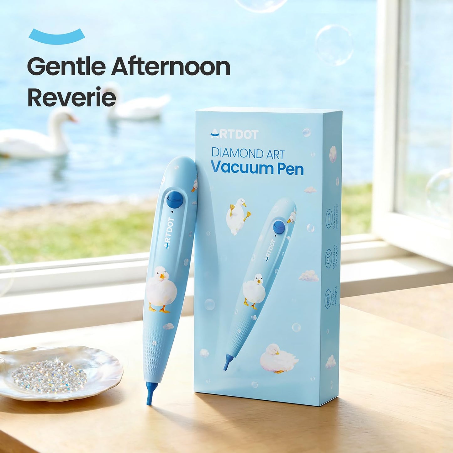 ARTDOT Wireless Vacuum Pen for Diamond Art Kit for Adults, Long-Lasting Electric Pen for Diamond Painting Accessories and Tools