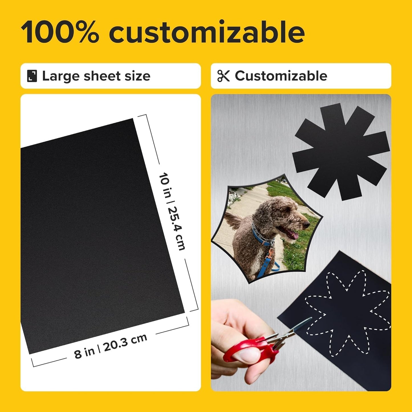 Strong Self-Stick Adhesive Magnetic Sheets 10 Pcs (8x10/20x25cm) – Magnetic Paper for Photo, Magnet Stickers, Labels, Science Education Magnets, Teacher Must Have, Whiteboards, Office