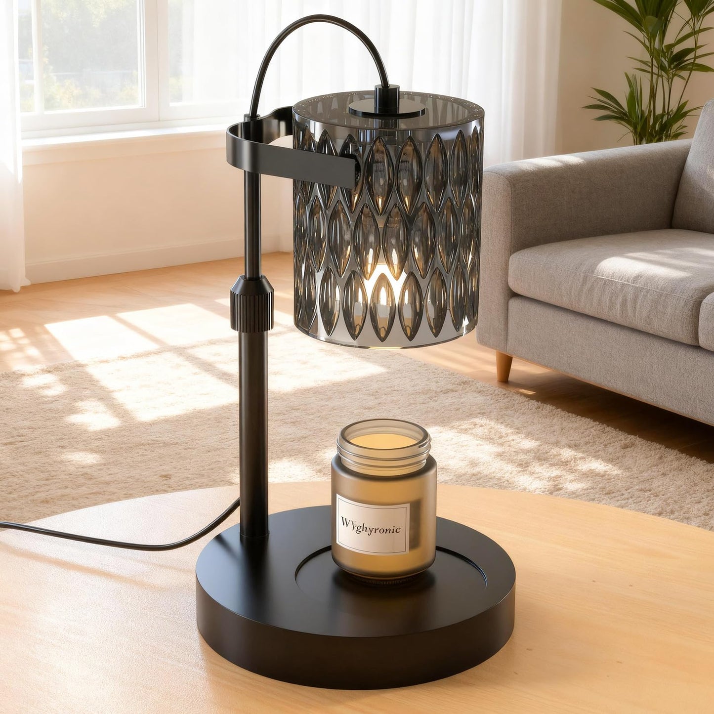 WYghyronic Candle Warmer Lamp with Adjustable Height & Timer - 4-Level Dimmable Wax Warmer for Jar Candles, Includes 2 Bulbs, Elegant Home Decor Gift