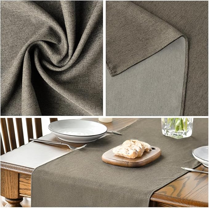 Artoid Mode Coffee Brown Table Runner, Seasonal Fall Washable Kitchen Dining Table Decoration for Home Party Decor 13x60 Inch