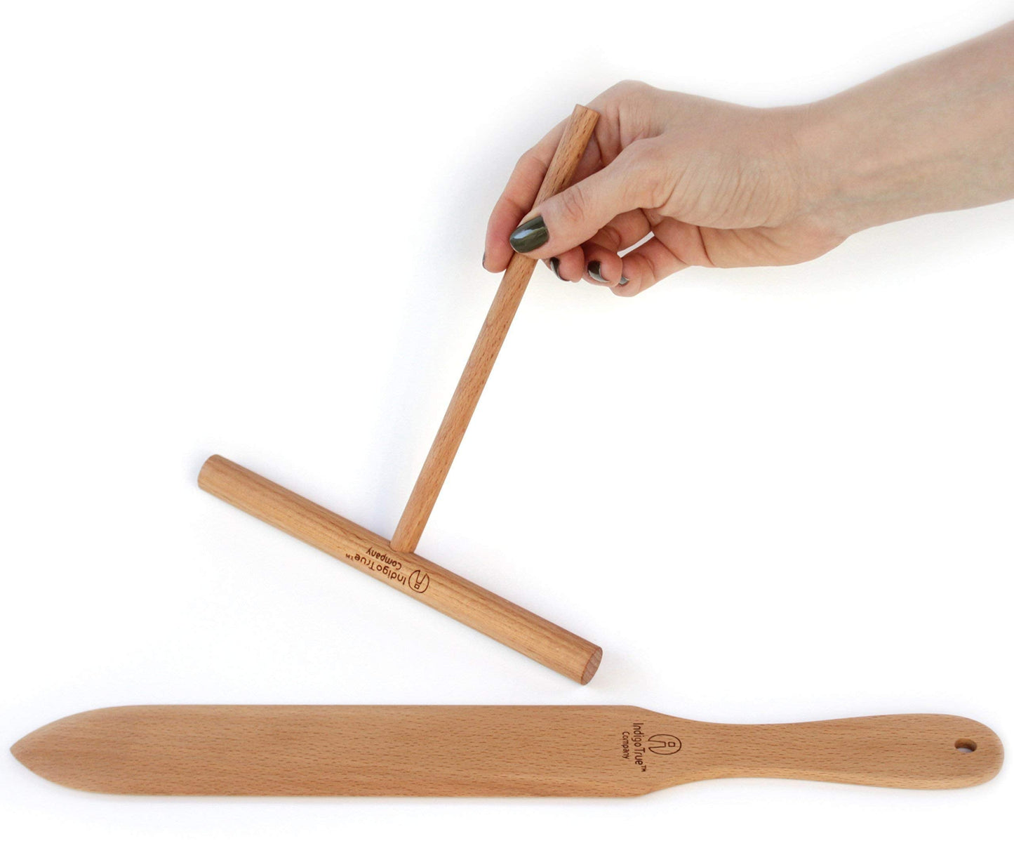ORIGINAL Crepe Spreader and Spatula Kit - 4 Pcs (7", 5", 3.5" Crepe Tools Set & 14" Crepe Spatula) Crepe Maker, Crepe Spreader Tool, Batter Spreader Crepes, Crepe Wooden Spatula, Crepe Mix, Crepe Pan