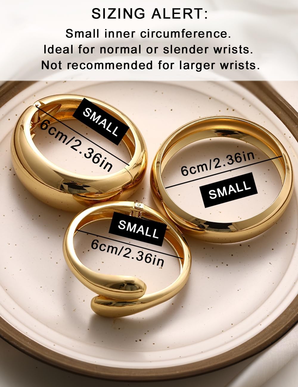 Chunky Gold Bangle Bracelets for Women, Dainty 14k Gold Plated Big Stackable Bangles Set, Trendy Statement Cuff Bracelet Jewelry Prom Wedding Accessories