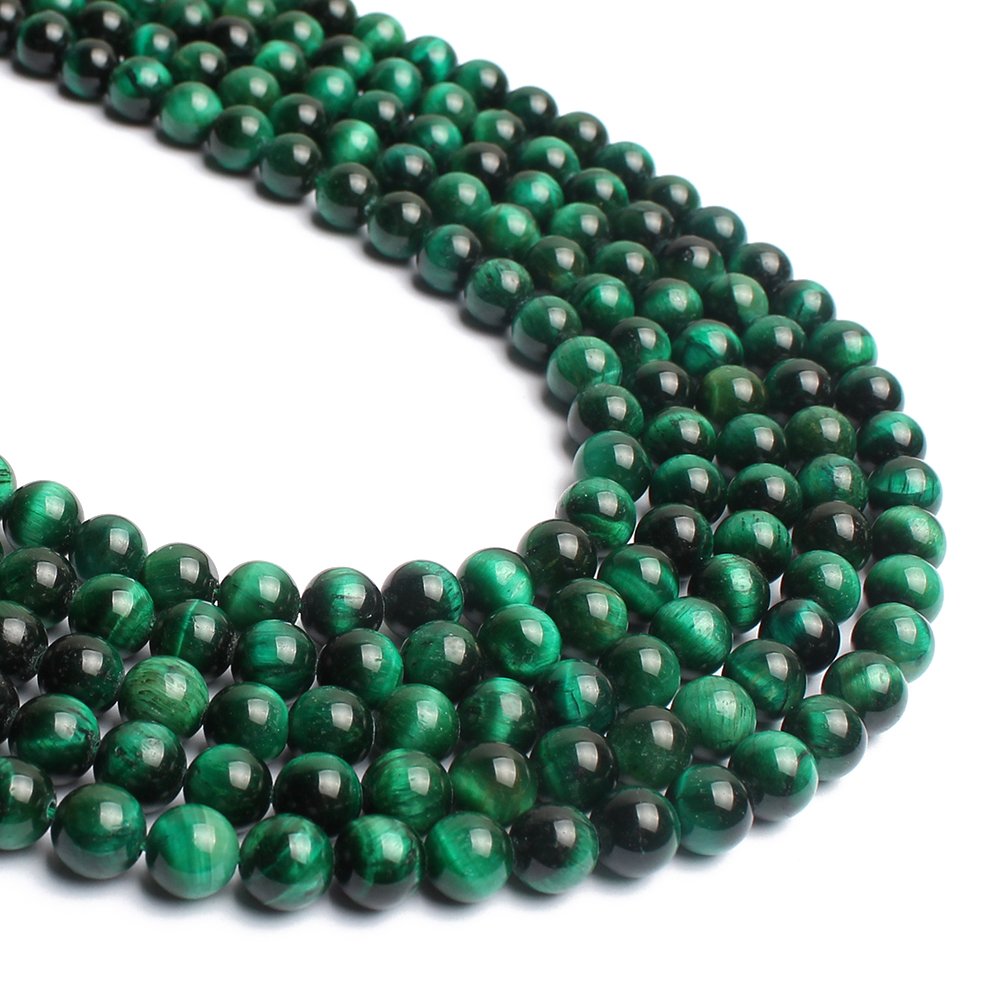 Natural Green Tiger Eye Gemstone Round Loose Beads for Jewelry Making Findings Accessories 1 Strand 15 inches (6mm)