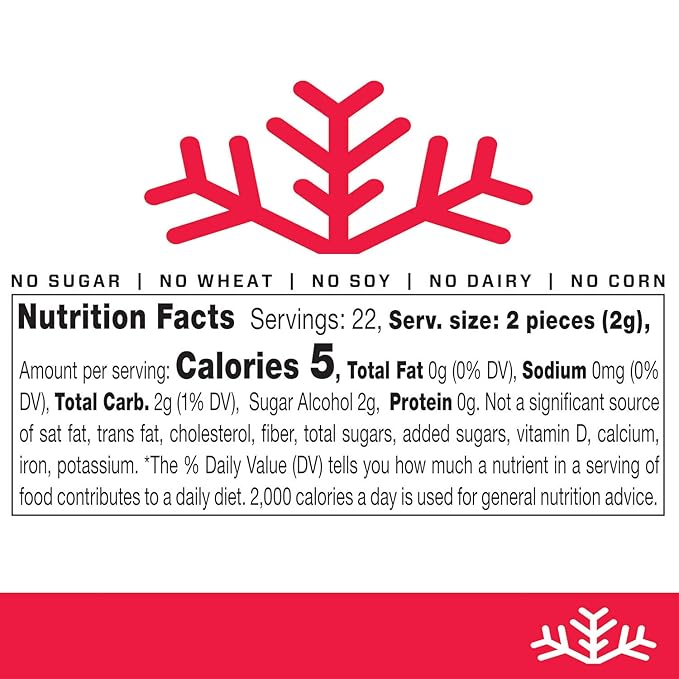 Strawberry Xylitol Candy Chips (6-Pack) - SNØ 1.5oz Tins - Handcrafted w/ONLY 2 Ingredients | Diabetic-friendly, Non-GMO, Vegan, Keto, GF & Kosher | Purest sugar-free candy in the world