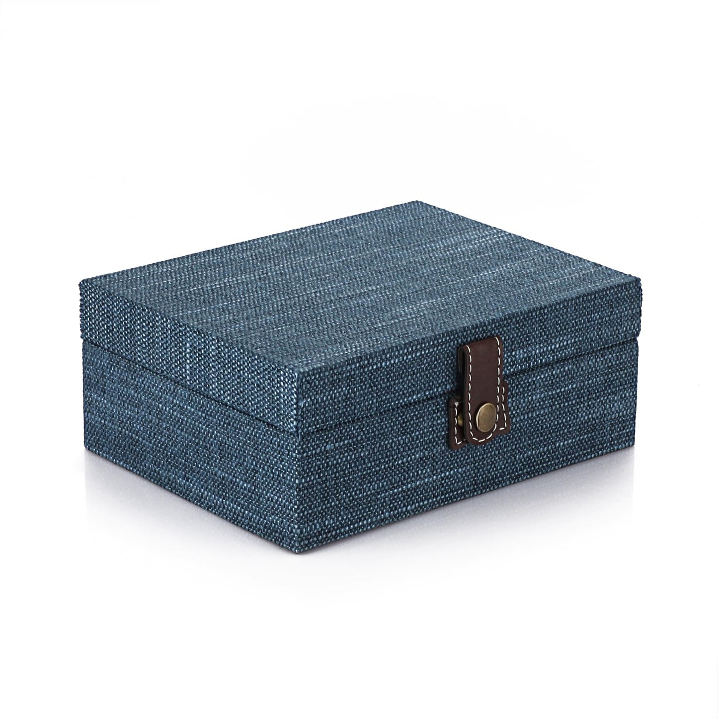 Hipiwe Treasure Chest Box - Wooden Decorative Trinket Jewelry Box with Clasp Memento Case Box Rectangular Keepsake Jewelry Organizer Box Gift for Women Men Home Decor,Medium