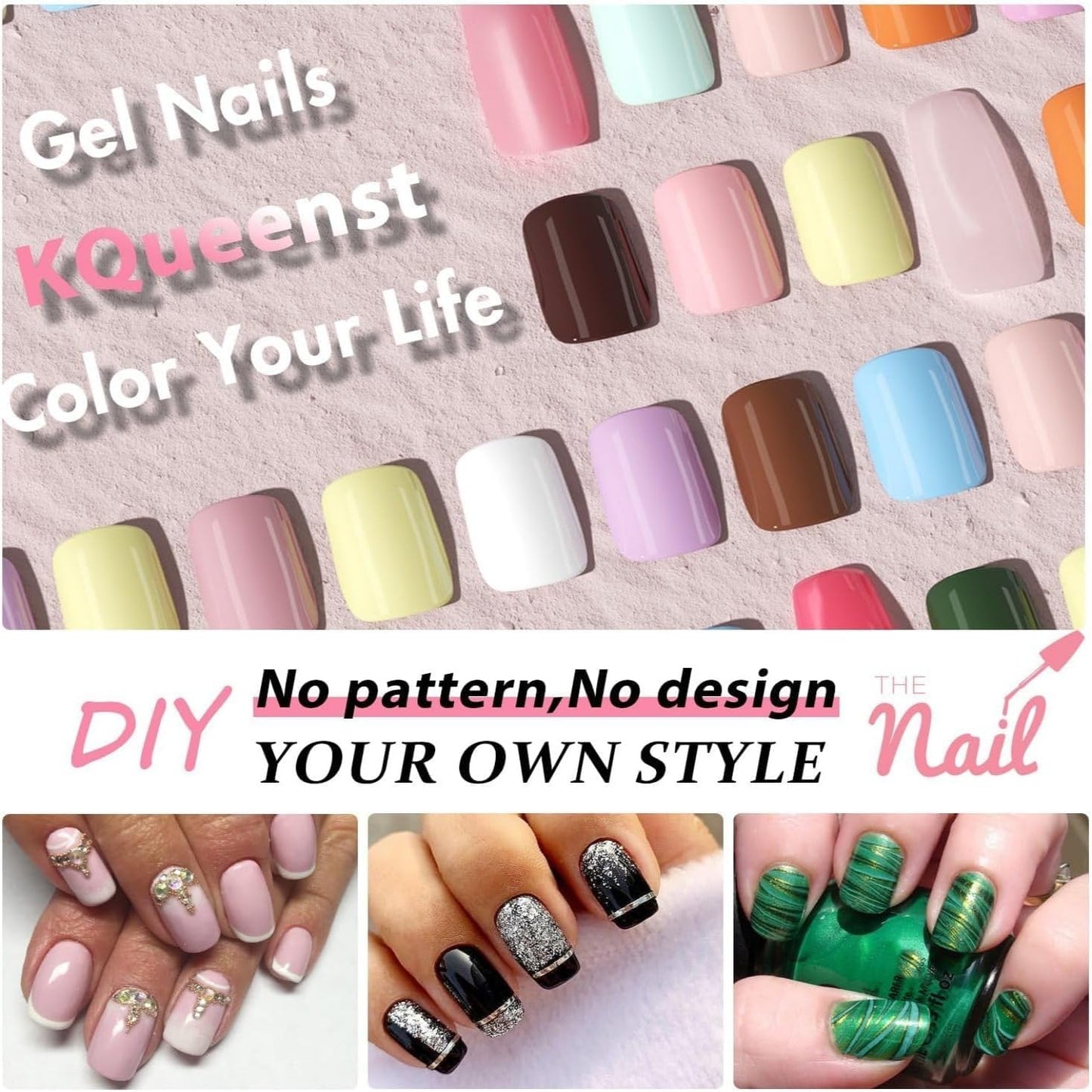 KQueenest Nude Pink Press on Nails Short Square, Soft Gel Fake Nails Short Natural Glue on Nails Solid Color Stick on Nails Press on for Women Daily Office Manicure
