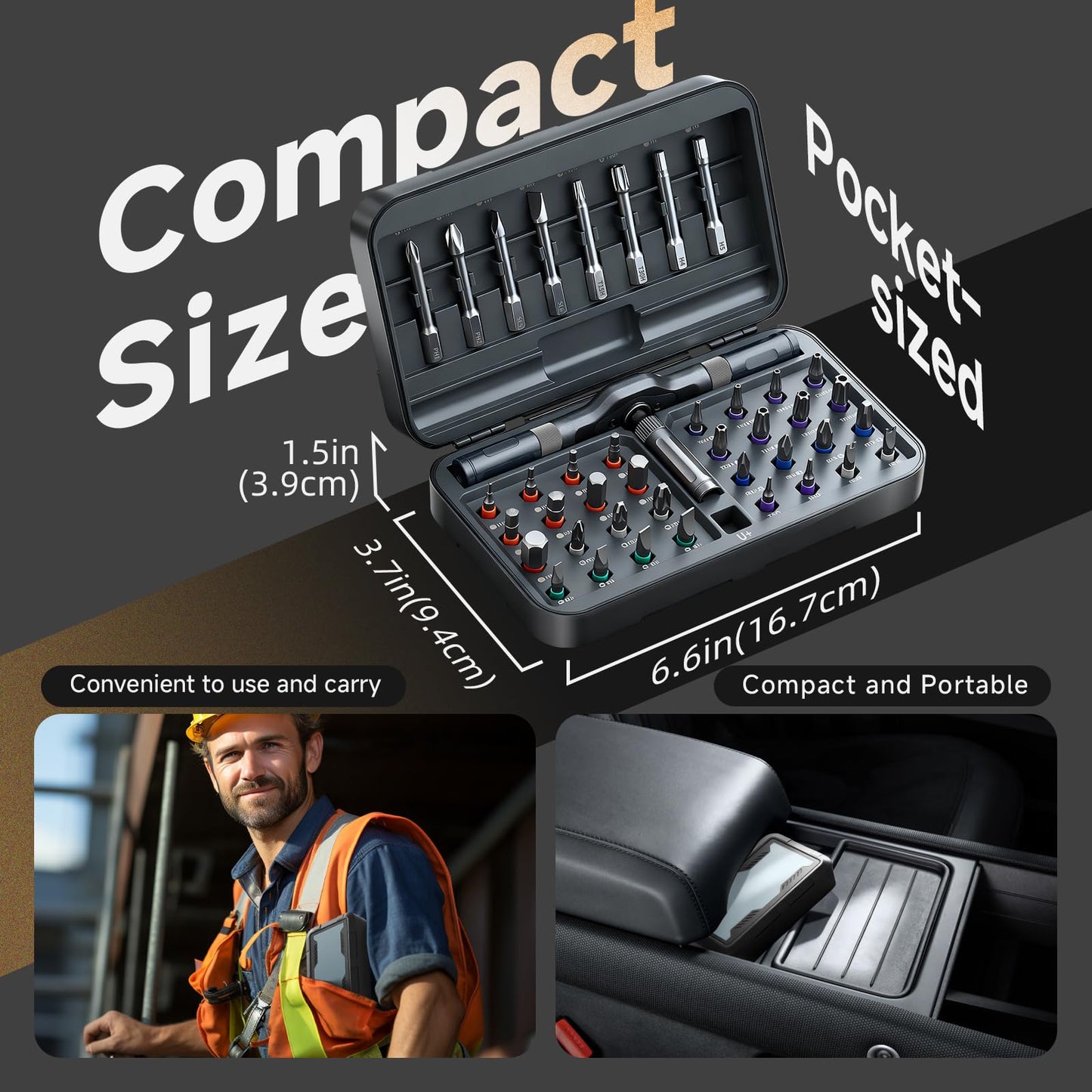 42 in 1 Magnetic Screwdriver Set, DIY Ratchet Screwdriver Set, Multi Bit Screw Drive with Storage Case, Portable Compact Repair Tool Kit for Gifts, Furniture, Computer, Bicycle