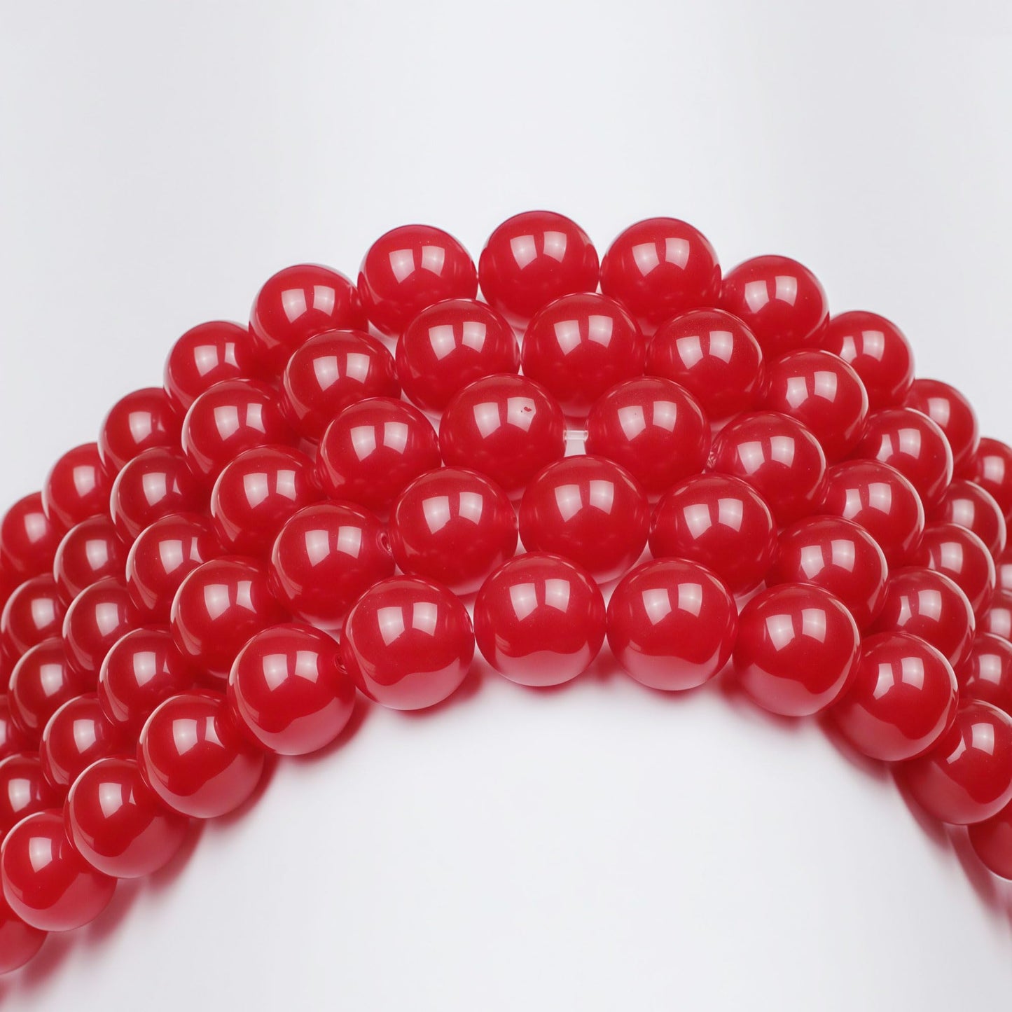 MJDCB Natural Red Jade Round Loose Beads for Jewelry Making DIY Bracelet Necklace (10mm)