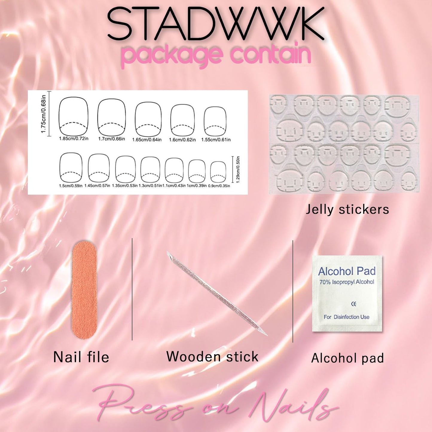 Square Press on Nails Short Fake Nails with Flower Designs Nails Press ons Pink Glue on Nails Glossy Acrylic Nails Simple False Nails Spring Summer Stick on Nails for Women 24 Pcs
