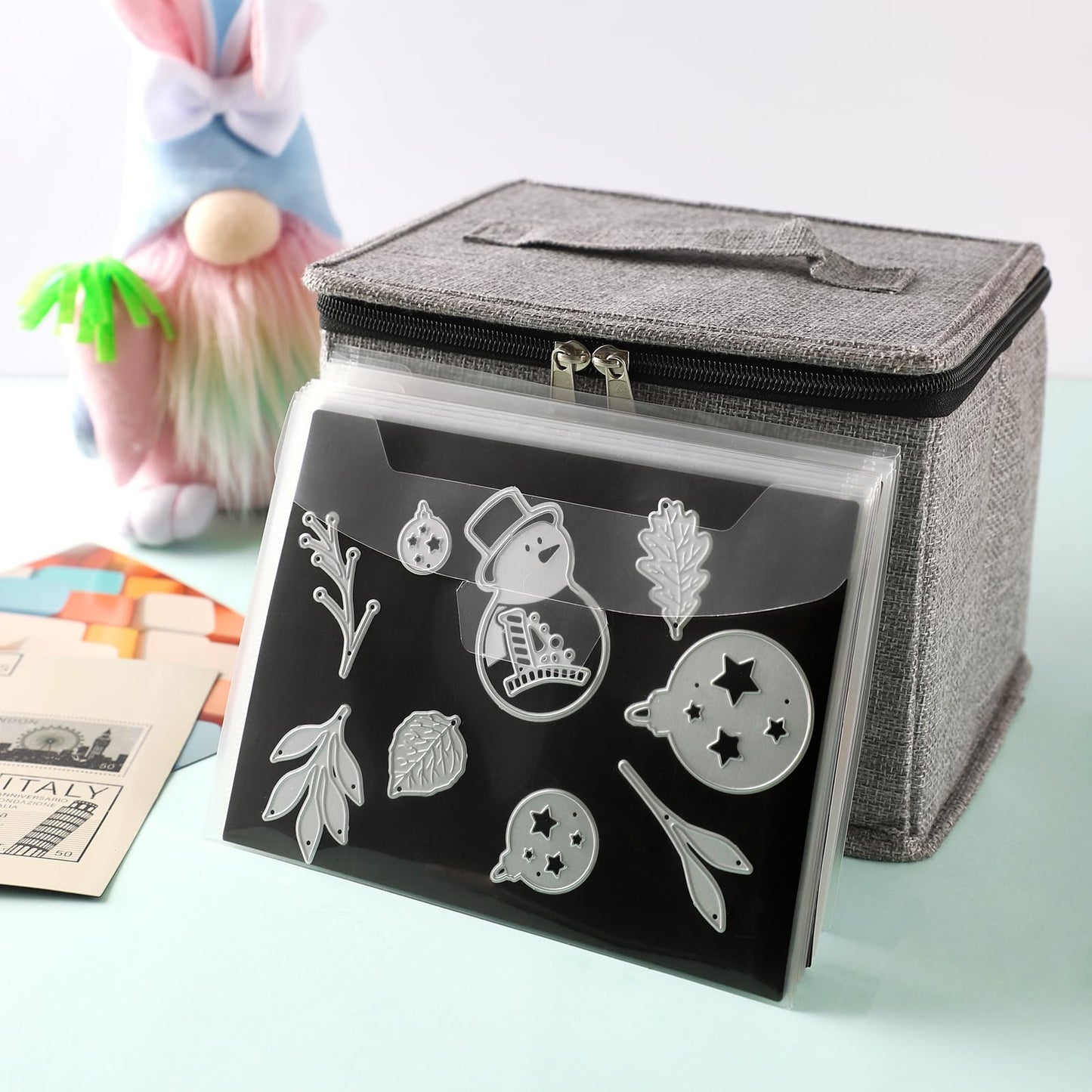 Mingting Die Cut Storage Box,Die Cut Storage Organizer,Fully-Padded Inside with Sturdy Construction, Magnetic Sheets for Dies Storage ,Scrapbooking Paper,Picture,Photo(no magnet sheet)