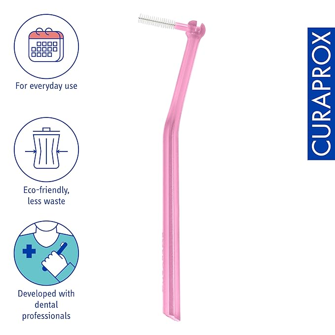 Curaprox Prime Plus Interdental Brushes, CPS 08 Holder with 5 Brushes, 0.8 mm to 3.2 mm