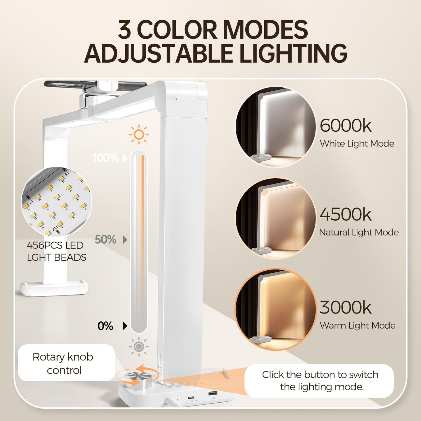 AOXDWGE 33.5" Foldable Half Moon LED Nail Lamp, 456LEDs 3350LM Half Moon Light for Nails with Phone Holder, 3 Color Modes 3000K-6000K Professional Manicure Lamp for Nail Tech Salon