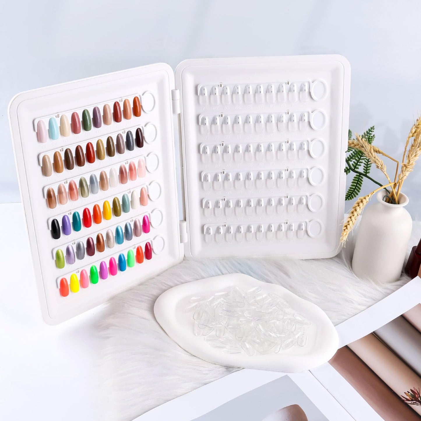 YINGJEE 150 Pcs Clear Replacement Nail Tips for C9 C10 Nail Color Display Swatch Book (Transparent)