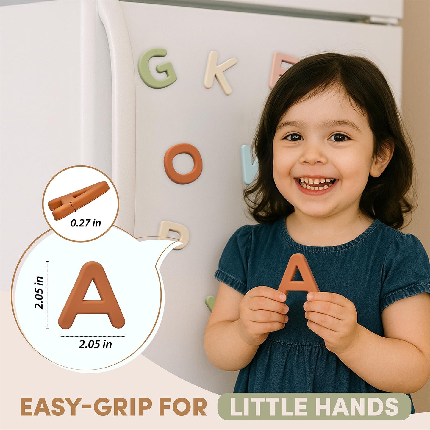 JoyCat Baby Toys - Mystery Soft Box with 10 Sensory Objects + Silicone Alphabet Magnetic Letters, 26 Uppercase ABC Fridge Magnets for Toddlers & Kids