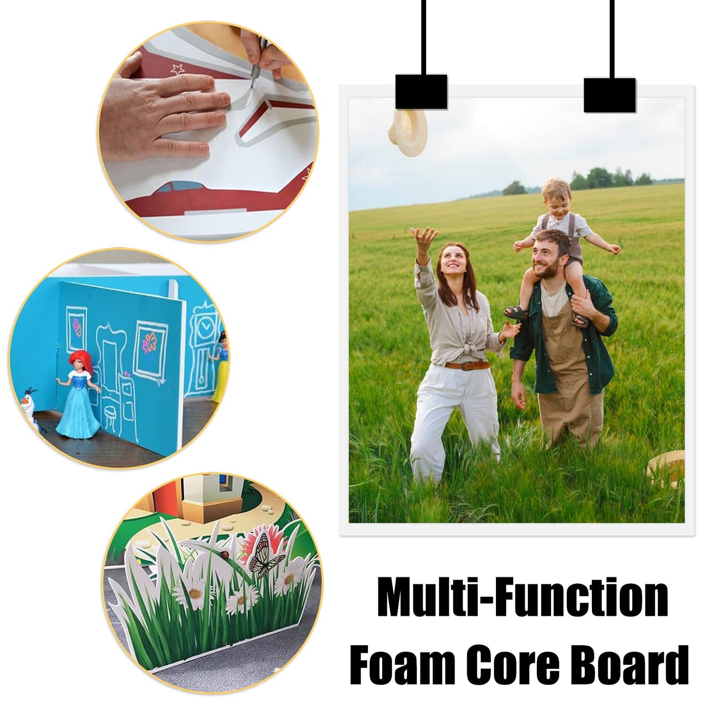 20 Pack White Foam Board 12" x 16.5", 3/16" Thickness Foam Core Baking Board for Projects, A3 Polystyrene Mat Board Poster Foam Board Sheets for Art Crafts, Presentation, Wedding, School Projects