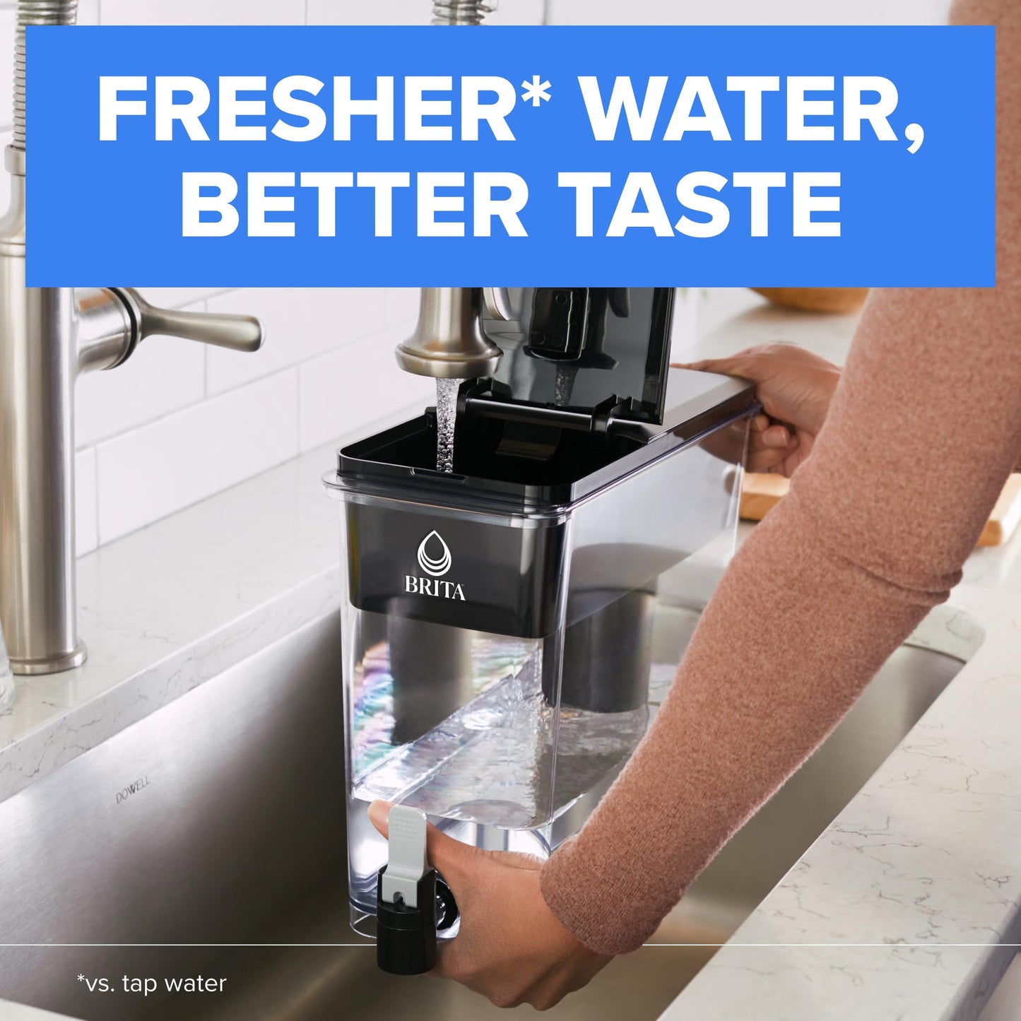 Brita UltraMax Large Water Dispenser with 1 BritaPlus Filter, 27 Cup, White (Package May Vary)