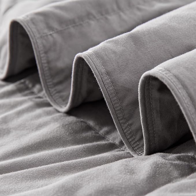 Globon Summer Down Blanket King Size, Extra Lightweight Comforter/Duvet Insert for Hot Sleepers, Noiseless & Extra Soft,12 Ounce Fill Weight, Grey