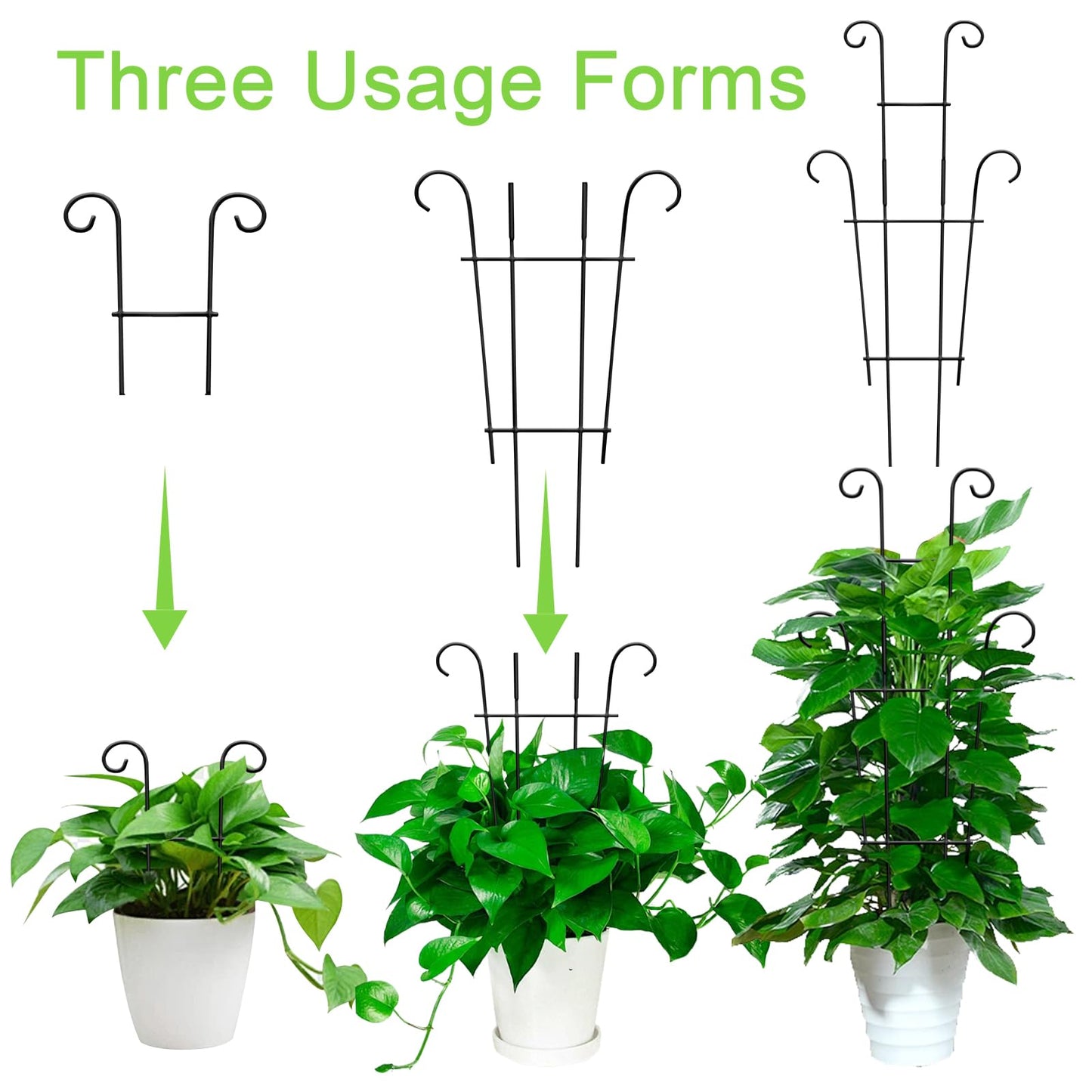 Xeeol Plant Trellis for Potted Plants 2p, Larger 23in Garden Trellis for Climbing Plants Indoor Outdoor, Rustproof House Plant Support Stakes for Pothos Hoya Ivy Flower