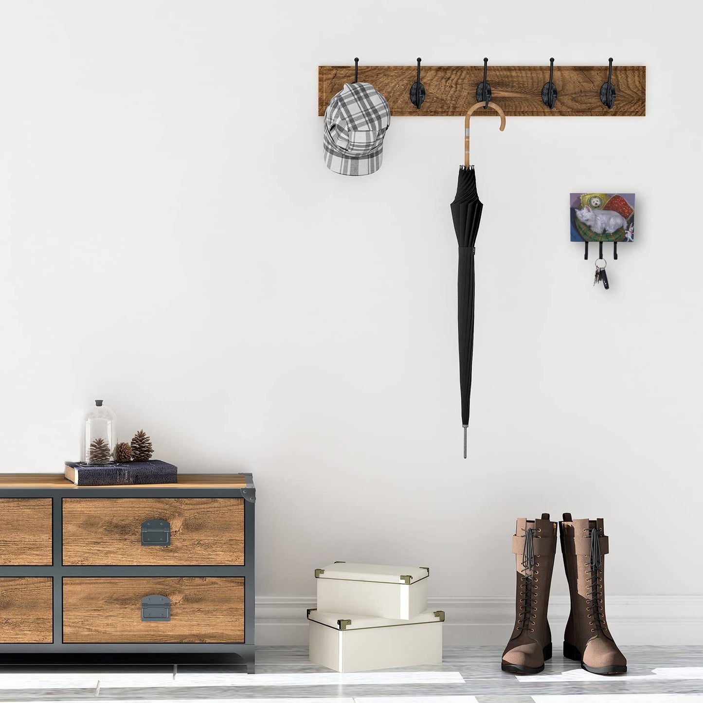 Caroline's Treasures PPP3282TH68 Westie Precious Toto Leash or Key Holder, Wall Hooks, Key Hooks Holder, Coat Rack Wall Mount, Coat Hooks, Hooks for Hanging Keys, Towels, Aprons, Leashes,