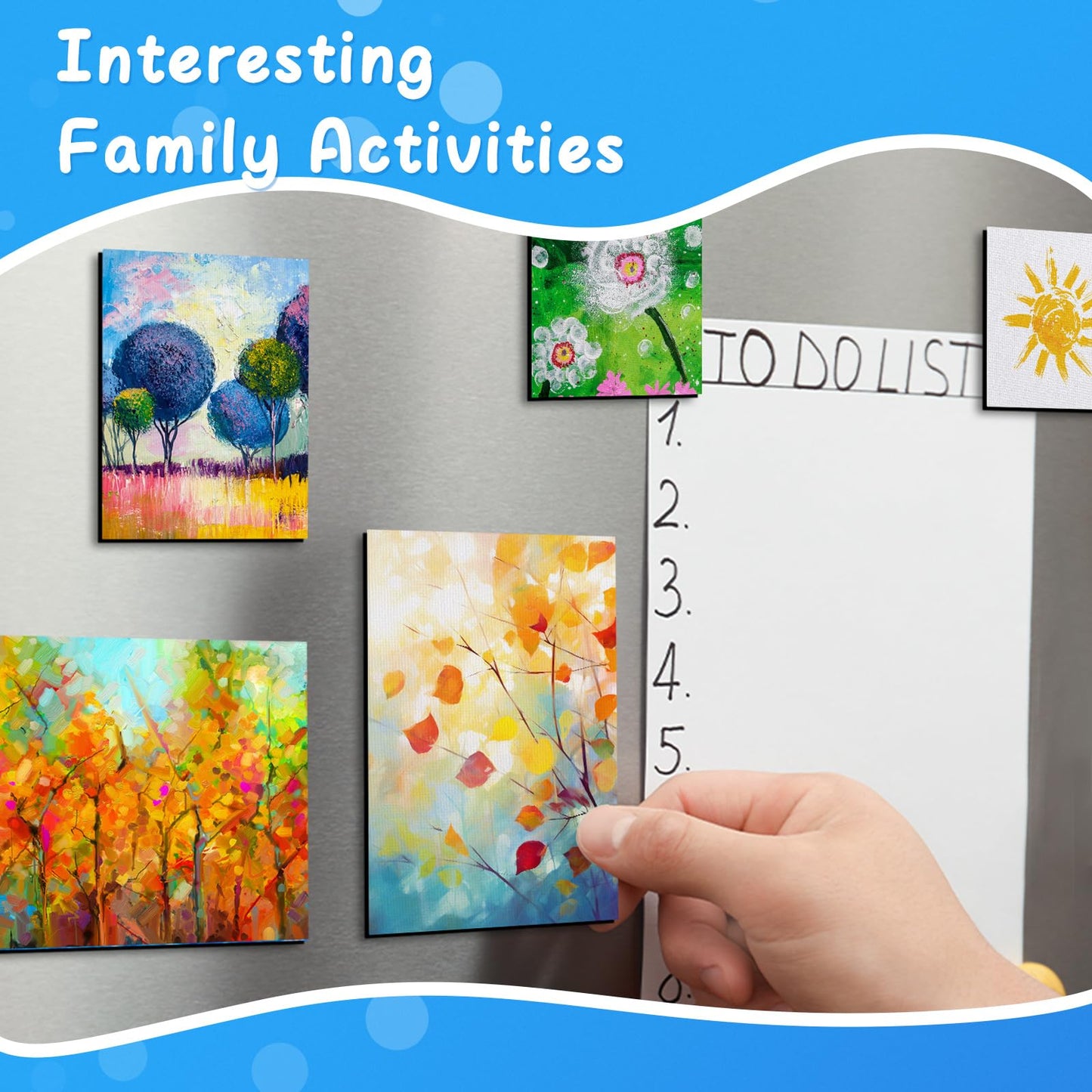 Engrowtic 60 Pcs Mini Magnetic Canvas Panel Boards Magnetic Painting Canvas Panel Various Size for Painting Fridge Locker Art Crafts DIY