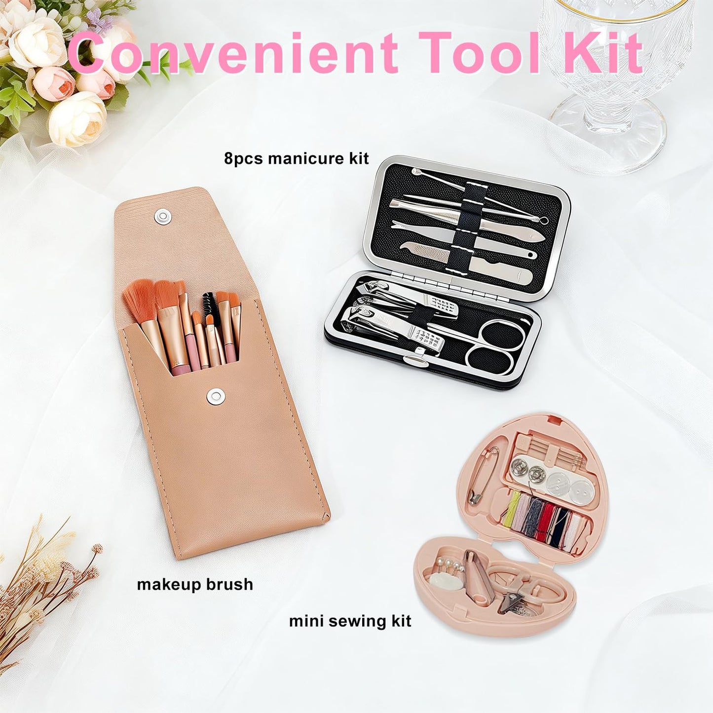 Wedding Emergency Kit for Bride with 30+ Wedding Essentials, Bridal Emergency Kit for Wedding Day, Wedding Survival Set (Style A)