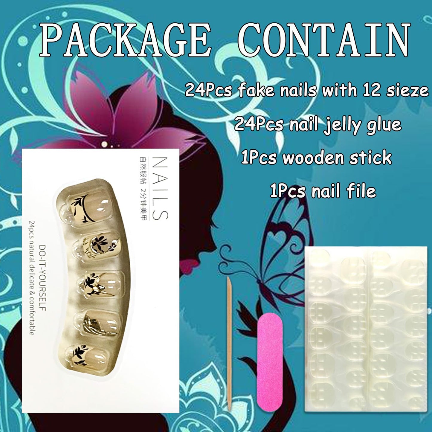 Thanksgiving Press on Short Nails Square Shaped Acrylic Glossy Full Cover Square Fall False Nails with Maple Leaf Designs Artificial Autumn Leaves Glue ons Square Fake Nails for Women Girls(LZ274)