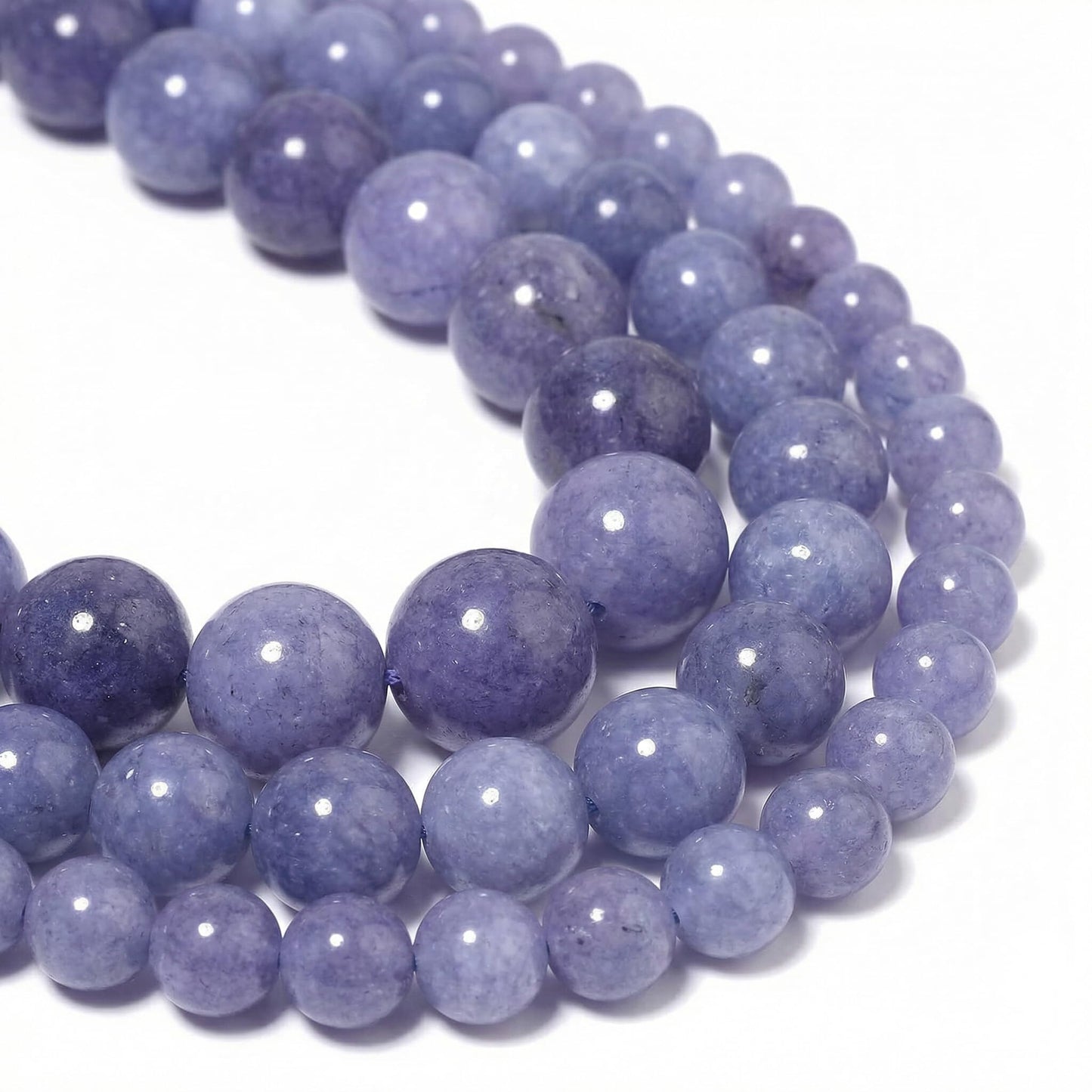 Yochus 45pcs Blue Angelite Stone Beads，8mm Healing Power Natural Stone Round Loose Beads for Jewelry Making Earring Necklace DIY Crafts