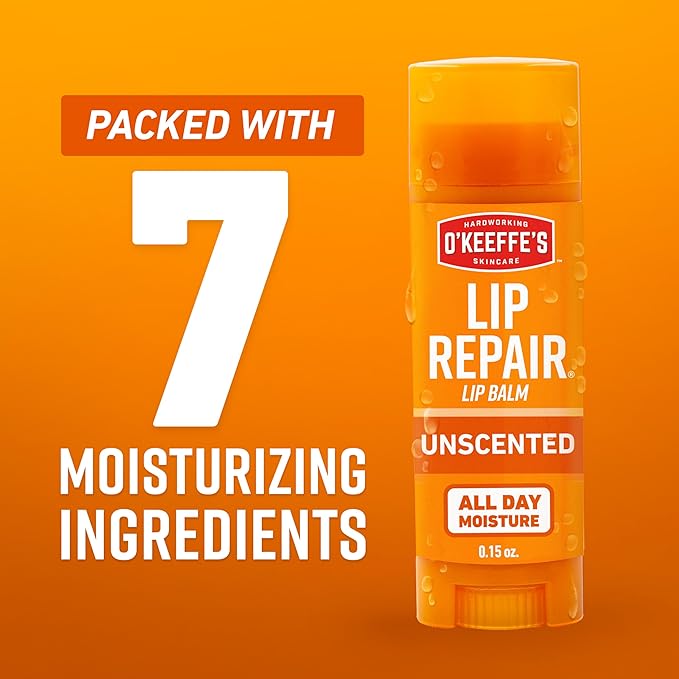 O'Keeffe's Lip Repair Unscented Lip Balm for Dry, Cracked Lips - Stick (1 Pack) - Moisturizer for Very Dry Lips
