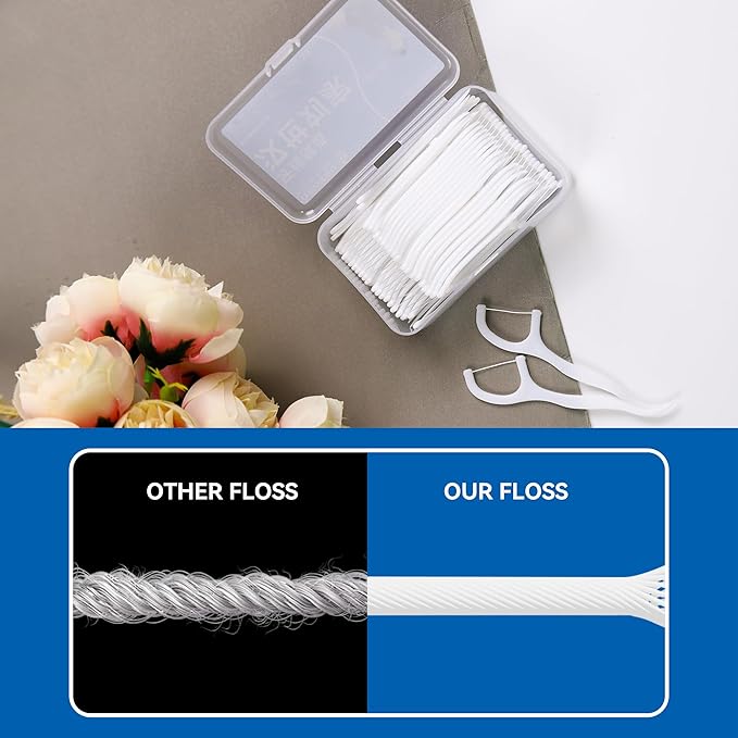 Dental Floss Picks 500 Count Tooth Picks Flossers Gen 3 Toothpicks Sticks to Remove Plaque & Protect Gingivae for Adults & Kids Teeth Cleaning