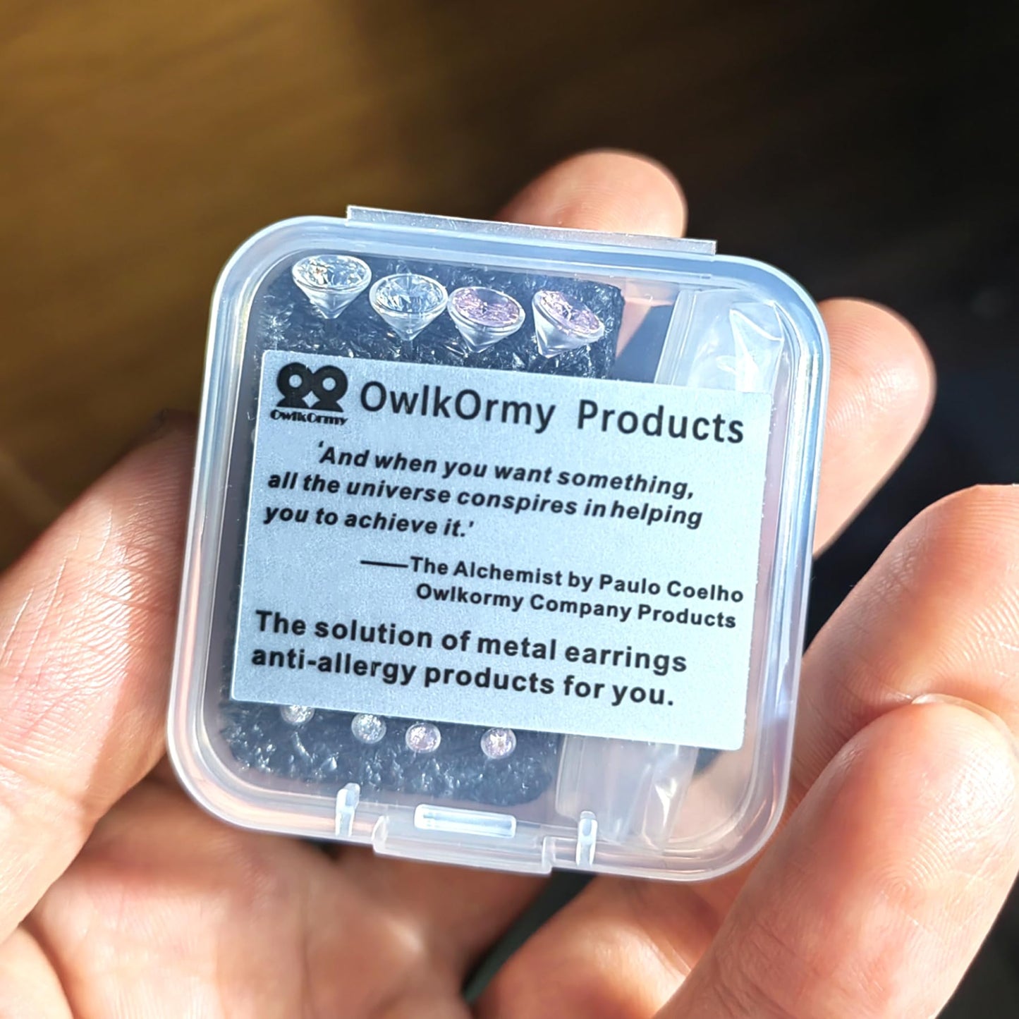 OwlkOrmy 8 Pairs Anti Allergy Plastic Earrings for Sensitive Ears & Include 8 Pairs Silicone Soft earring backs, Birthstone Cubic Zirconia Stud Earrings Kit 2mm 3mm 4mm 5mm in one Set (5-in-1 color)