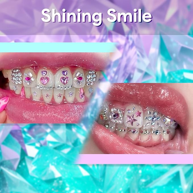 400 Pieces Brilliant Crystal Tooth Gem Kit for DIY Sparkling Smile Jewelry Making Kits